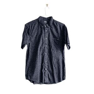 Billabong Mens Short Sleeve Button-Down Shirt Abstract Black Size Medium